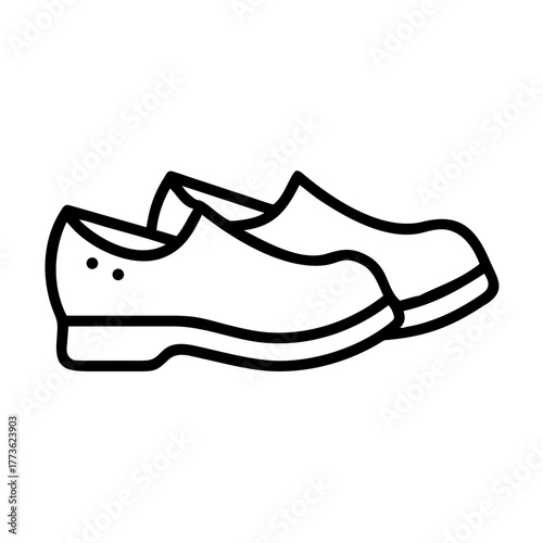 Outline icon of pair of simple work clogs or slip-on shoes