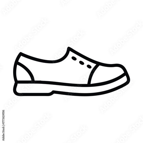 Formal dress shoe minimalist outline vector icon