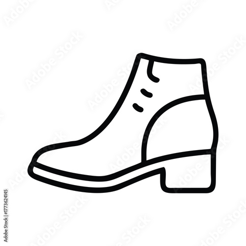 Ankle boot icon simple outline vector illustration