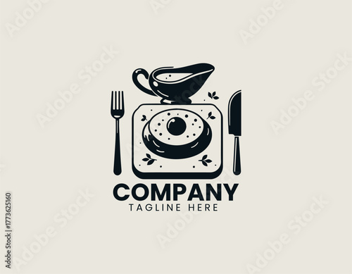 Traditional Twice Baked Potato Served with Savory Filling Gravy and Seasoning Vector Illustration
