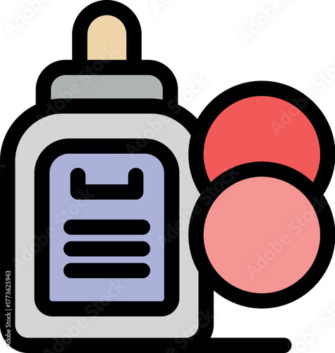 Nail polish bottle with instruction manual and two color samples representing color choices