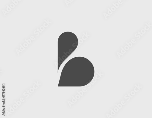 This image showcases a stylized letter 'b' design, representing elegance and simplicity while combining modern aesthetics with a minimalistic approach in graphic art.