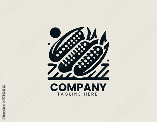 Delicious Grilled Yellow Corn Cobs Perfectly Prepared on a Barbecue Grate with Fresh Green Garnish Vector Illustration