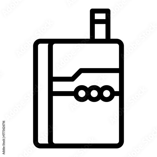 Electronic cigarette line icon, device concept. Vector graphics. Smoking tobacco sign on white background, style icon mobile or web design.