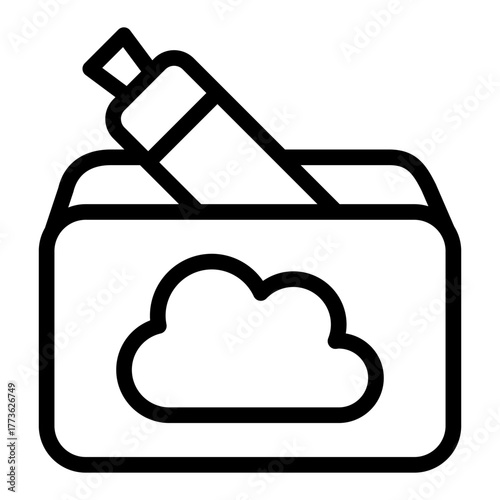 Box of vape device line icon, vaping concept. Vector graphics. Steam cloud box sign on white background, style icon mobile or web design.