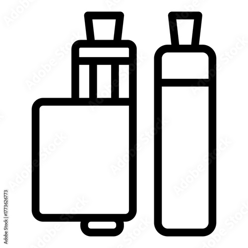 Vape devices line icon, vaping concept. Vector graphics. Pen and regular vape sign on white background, style icon mobile or web design.
