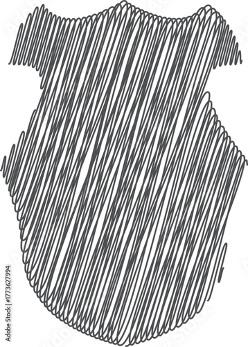 scribble illustration of gray colored shield icon