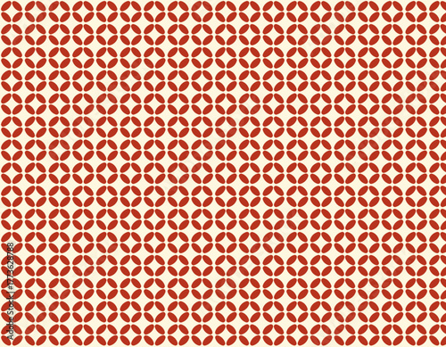 ファブリック素材　おしゃれな和柄背景　七宝　赤