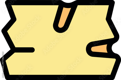 Close up of a damaged piece of cardboard, showing ripped edges, tears, and signs of wear and tear