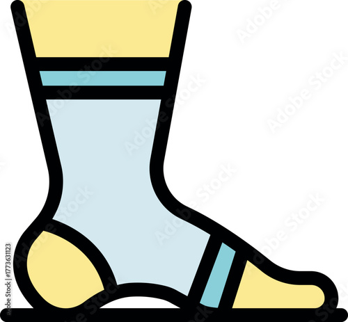 Soft elastic compression sock providing support, promoting circulation, and alleviating discomfort in feet and ankles