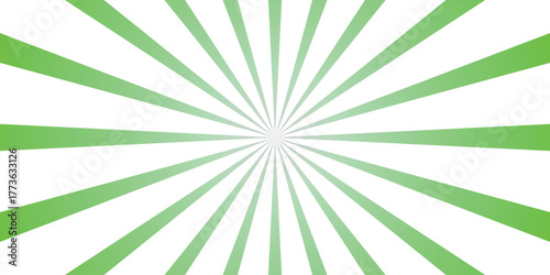 Green sunburst radial lines background with white space and gradient effect for graphic design and abstract concepts