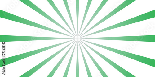 Green sunburst radial lines background with white space and gradient effect for graphic design and abstract concepts