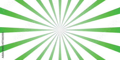 Green sunburst radial lines background with white space and gradient effect for graphic design and abstract concepts