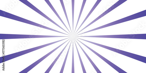 Purple sunburst radial burst pattern with gradient effect on a white background, abstract graphic design element for backgrounds and banners