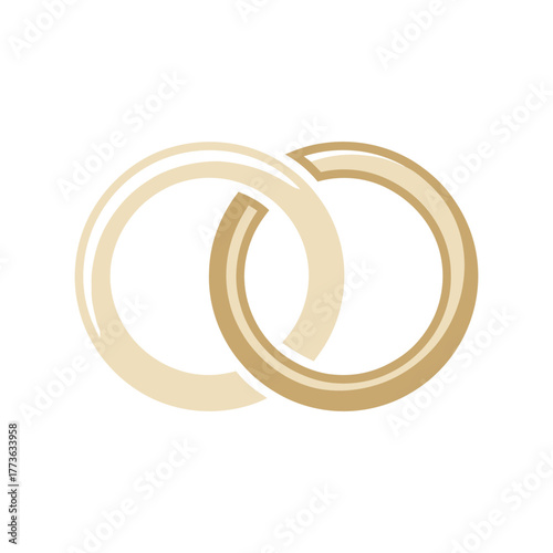 Wedding rings Icon on White Background Vector Art Illustration on white background.