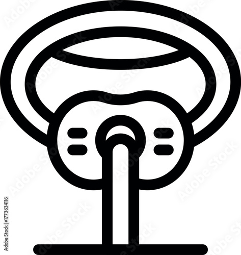 Simple icon of an oxygen mask, a vital tool delivering supplemental oxygen for respiratory support