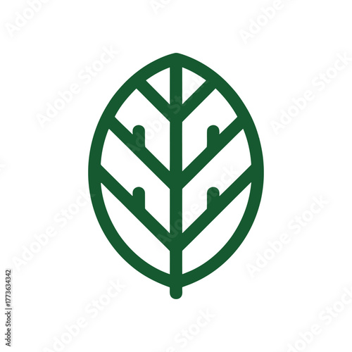 Frost leaf Icon on White Background Vector Art Illustration on white background.