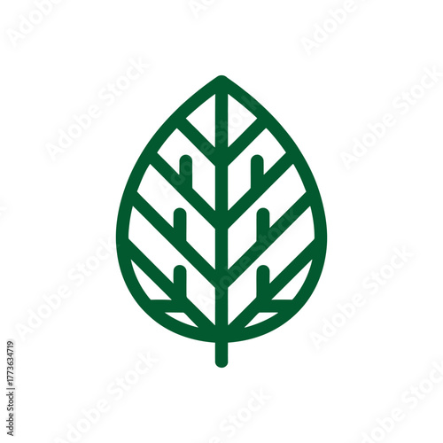 Frost leaf Icon on White Background Vector Art Illustration on white background.