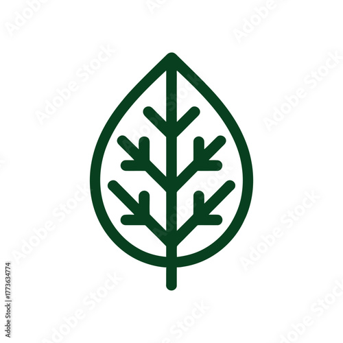 Frost leaf Icon on White Background Vector Art Illustration on white background.