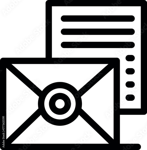 Express delivery and urgent communication concept, mail envelope with an important document emerging from it
