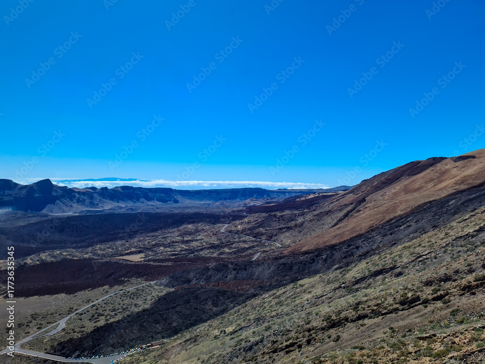 Fototapeta premium Teide National Park volcanic landscape view from mountain