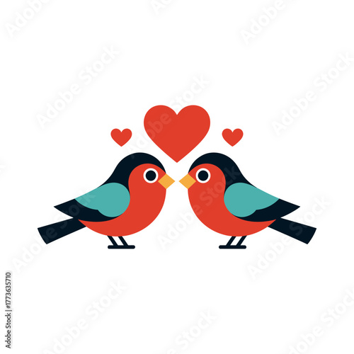 Love birds Icon on White Background Vector Art Illustration on white background.