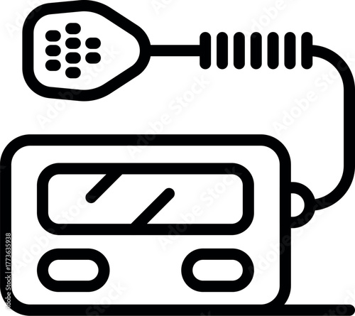 Portable recording device with attached microphone, capturing sound for dictation, interviews, or audio recording