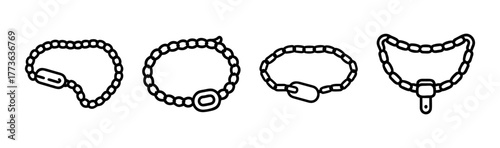 Collection of decorative chain necklaces and bracelets with various clasps and danglers