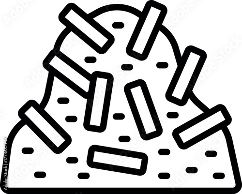 Extracting minerals from mountain, mining raw materials from earth, geological exploration and resource extraction industry