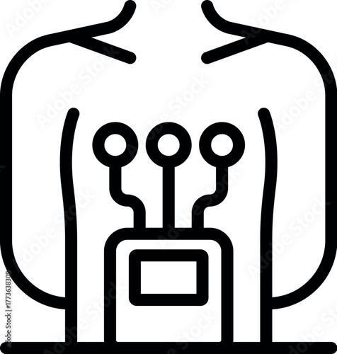 Electrocardiogram device is recording heart activity with electrodes placed on chest, providing valuable data for cardiac health monitoring