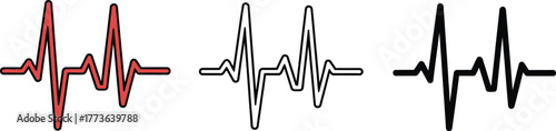 Heartbeat ekg vector illustration medical pulse line waveform