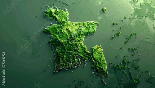 Topographic map of Bangladesh