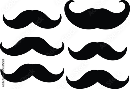 Mustache silhouette vector graphic