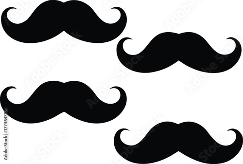 Simple mustache icon isolated graphic