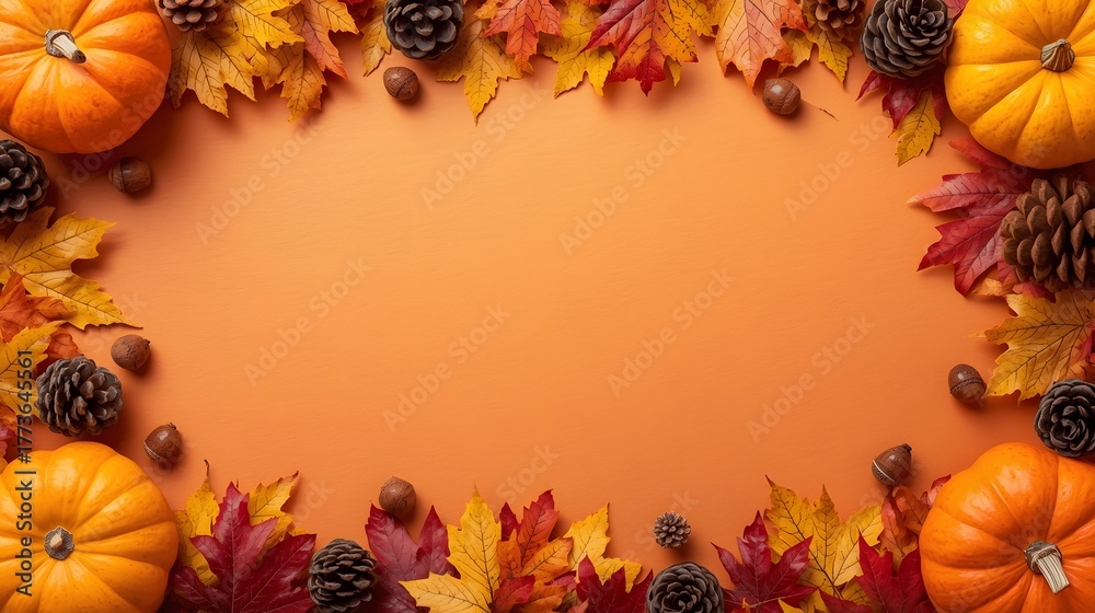 Fototapeta premium halloween pumpkin frame