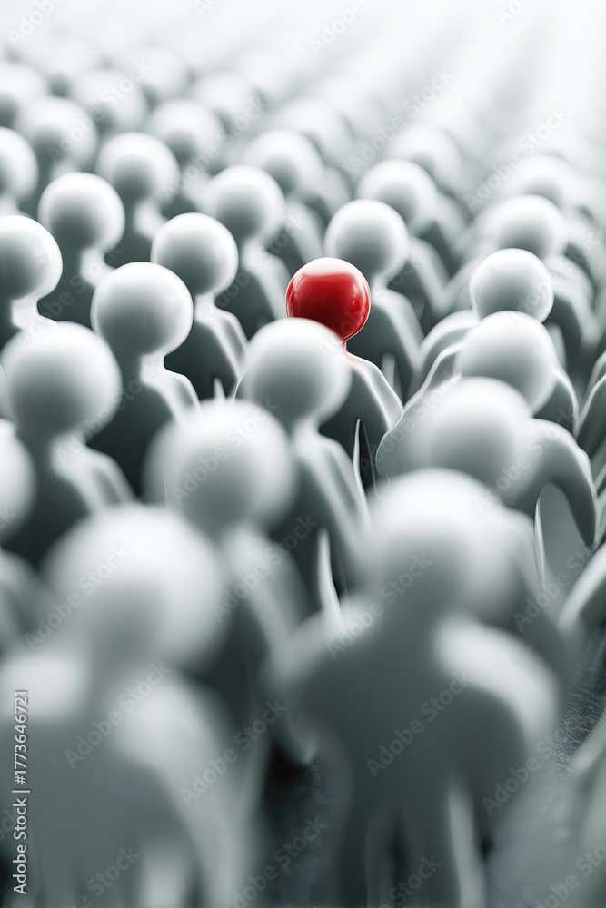 Obraz premium One individual influences a crowd of followers through charisma and persuasive tactics