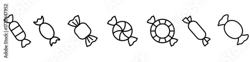 Candy icon vector set. sweet illustration sign collection. christmas symbol.