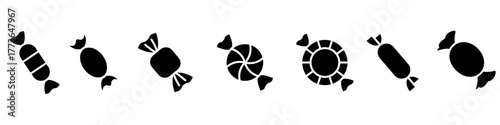 Candy icon vector set. sweet illustration sign collection. christmas symbol.