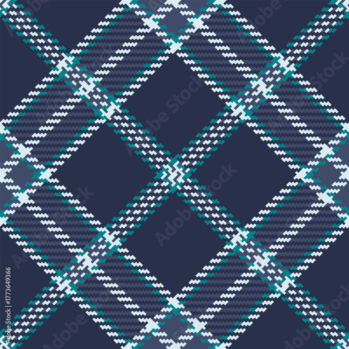 Elegance check pattern plaid, graphic textile vector seamless. Professional fabric background tartan texture in dark and blue colors.