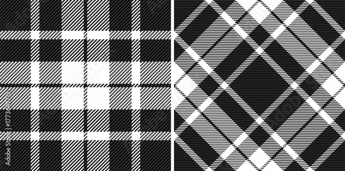 Classic monochrome tartan pattern. Timeless plaid design evoking tradition, fashion  heritage. Ideal for backgrounds, textiles, or graphic elements.