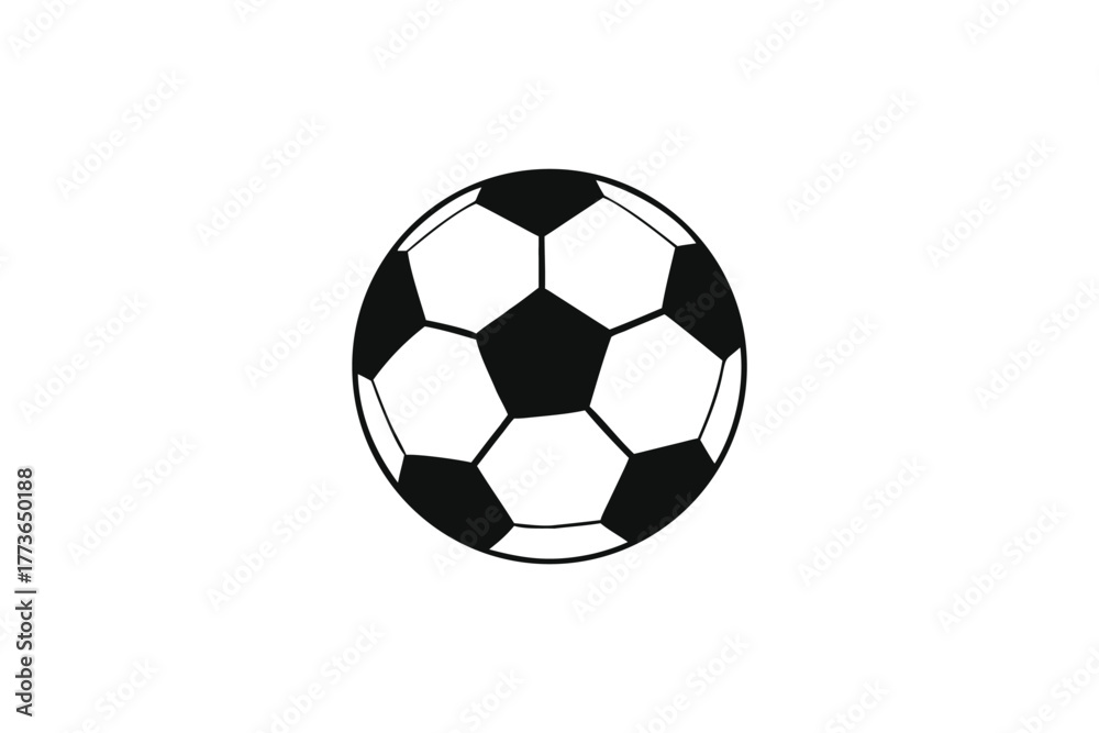 Obraz premium Classic black and white soccer ball icon for sports and athletic activities