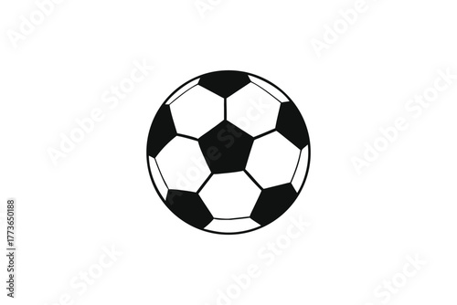 Classic black and white soccer ball icon for sports and athletic activities