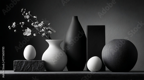 Minimalist Still Life: Objects, Textures, Form, Negative Space, Elegant Composition