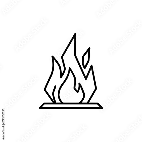 Stylized flame icon with sharp edges