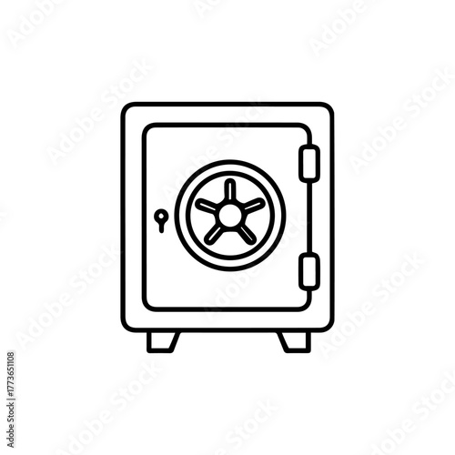 Illustration of a safe, a symbol of security, protection, and financial savings