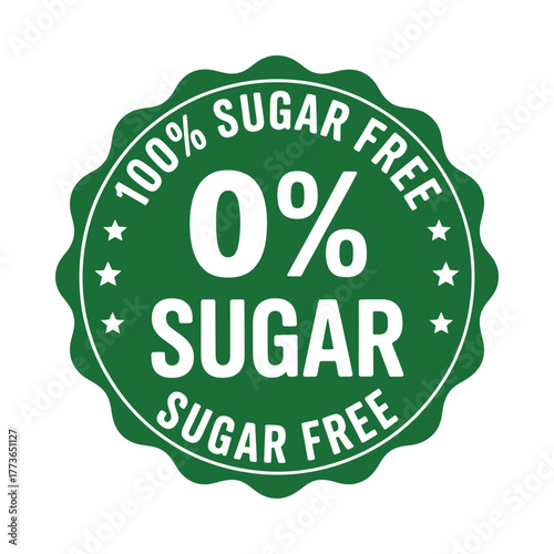 Green 0 sugar free emblem with star accents