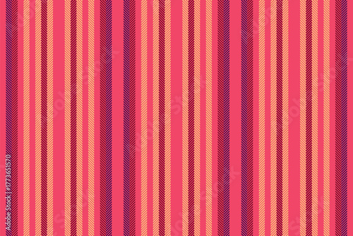 Hetro fabric vertical stripe, straight vector textile texture. Fozy seamless background pattern lines in red and amber colors.
