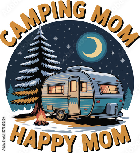 Cuadro en lienzo Camping T-Shirt Design | Adventure Outdoors, Campfire, Nature Lover Gift