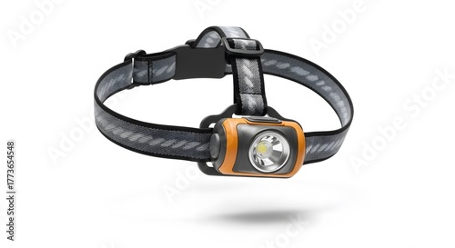Illuminating the Path: A headlamp poised to cast its focused beam, symbolizing guidance and clarity for any adventure, ready for illuminating tasks in dim conditions.