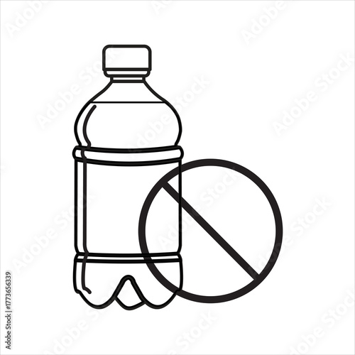 BOTTLE-SHAPED PLASTIC FREE ICON SYMBOL